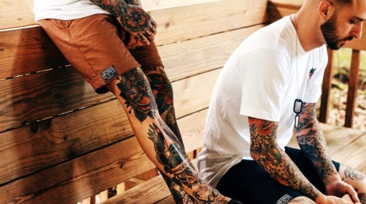 Variety of men's knee tattoos