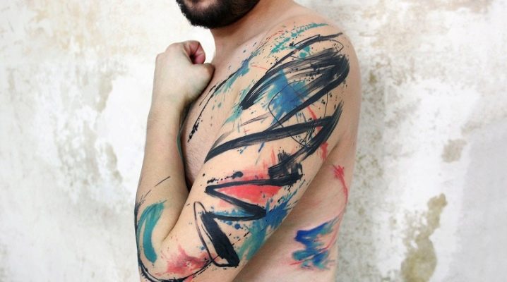 Variety of male tattoos in the style of abstraction