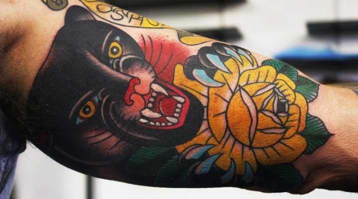 Tattoo for men with the image of a panther