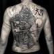 Η έννοια του τατουάζ για τους άνδρες με τη μορφή σαμουράι και η τοποθέτησή τους
